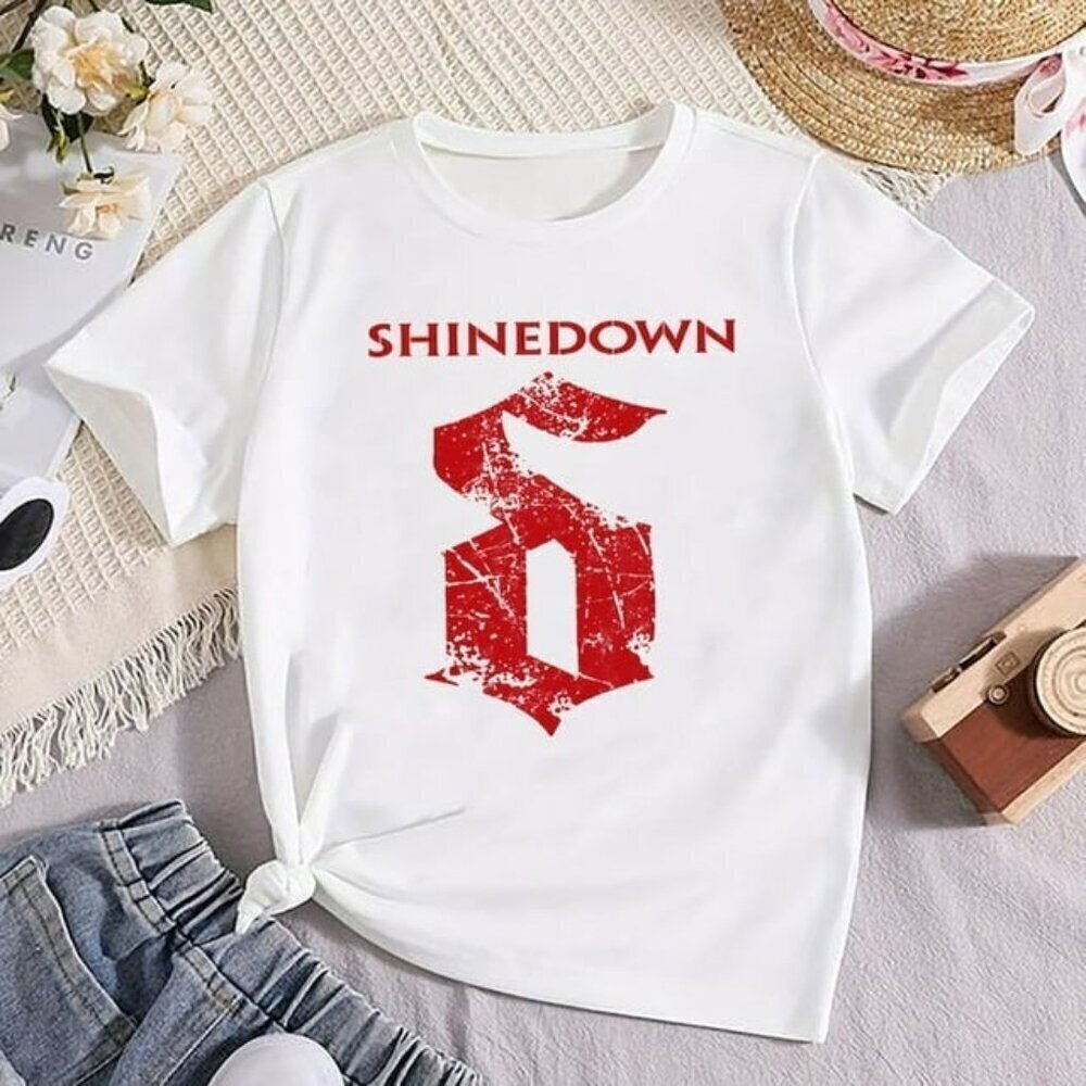 Shinedown Band Logo T-Shirt 2024 Rock Tour Concert Fan Graphic Tee .
